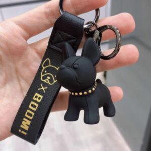Cute dog key chain black