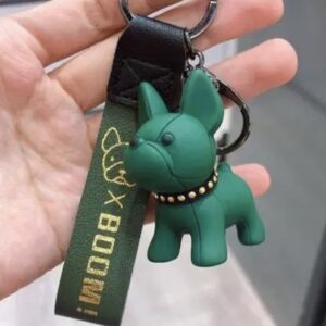 Cute dog key chain green